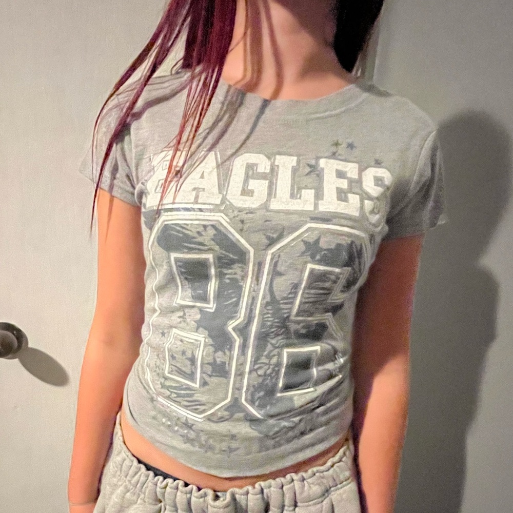 Gray Graphic Crop Top